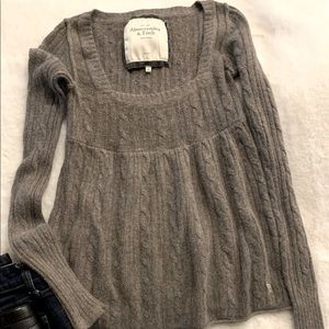 Abercrombie & Fitch. Deep square neckline. Baby doll cut. Taupe color. Small